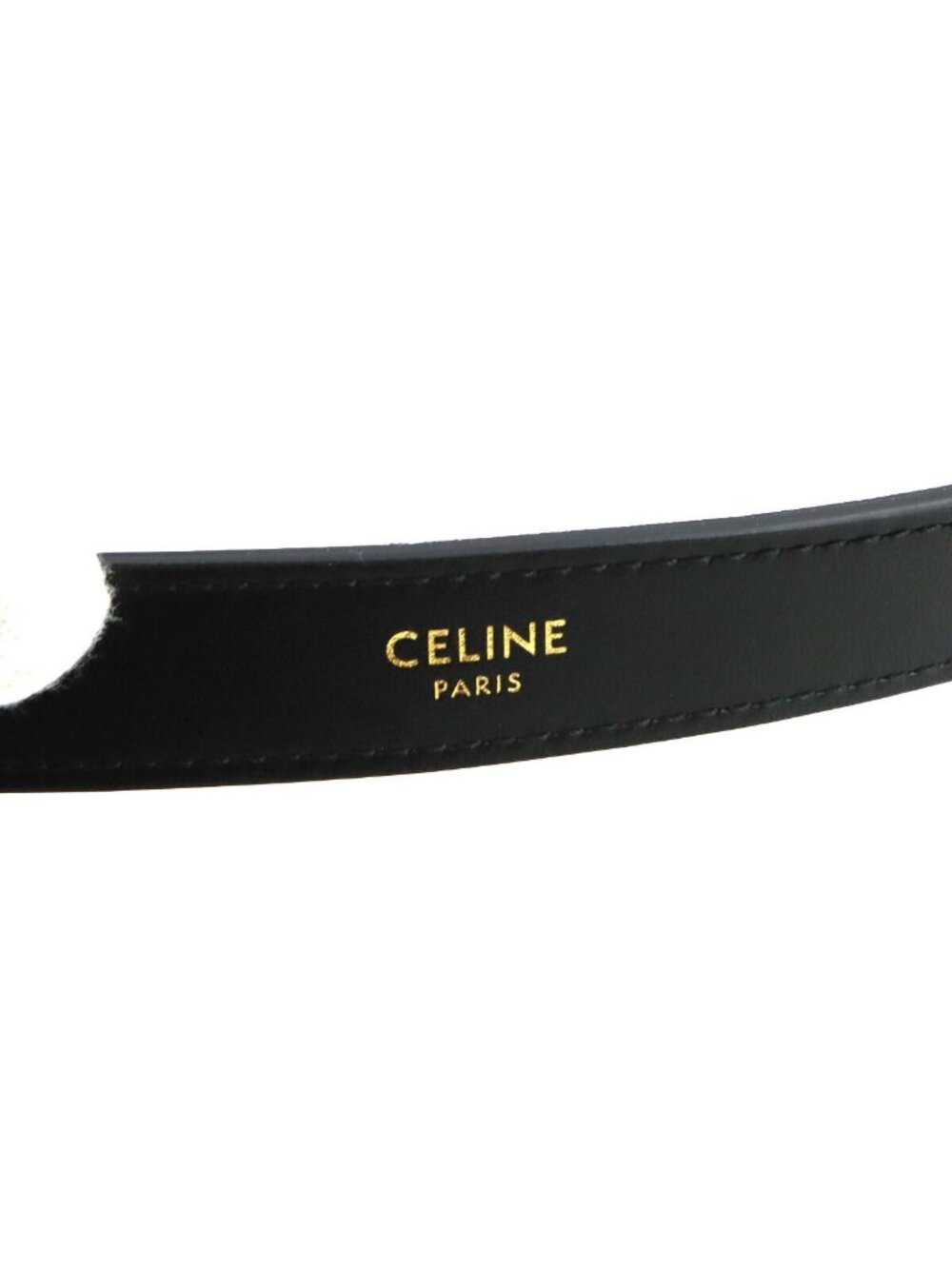 Celine Triomphe Ava Shoulder Bag Leather Black Gold - Picture 8 of 9